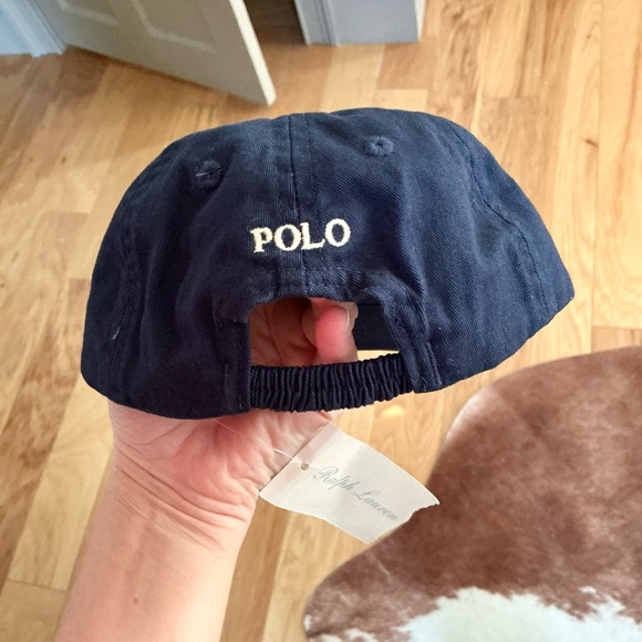 NWT Ralph Lauren Toddler Navy Baseball Cap with Cream Polo Pony - Picture 2 of 4